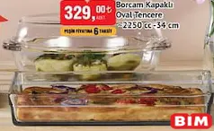 PAŞABAHÇE BORCAM KAPAKLI OVAL TENCERE 2250 CC 34 CM